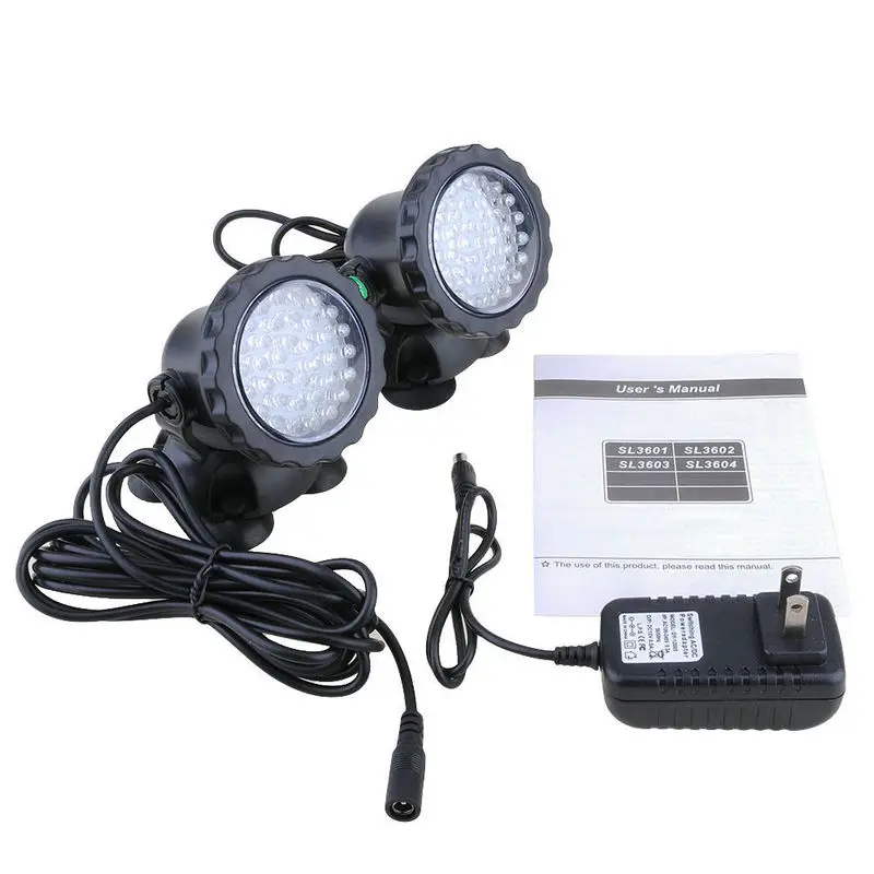 2in1 36LEDs Underwater Submersible Fish Tank Garden Pond Pool Fountain Aquarium Spot Light Submersible Landscape Lamp waterproof