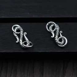 100% 925 Sterling Silver S Clasp Hooks With Rings Bracelets Necklace Craft Connector Clasps Charms DIY Jewelry Making Findings