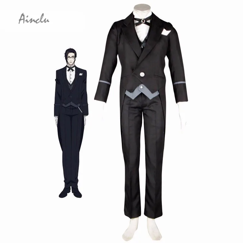 Ainclu Black Butler Kuroshitsuji Claude Faustus Butler Uniform Suit Cosplay Costume Costume Made For Halloween Christmas Party