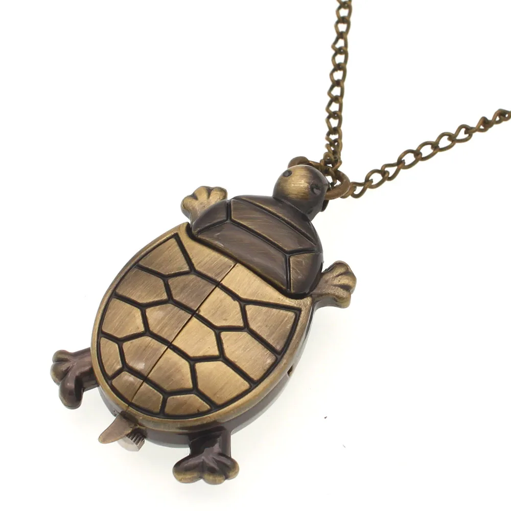 Key ring Watches Quartz Pocket Watch Turtle Golden Watches Pendant Clock Pocket Necklace Gifts Kids Watch Children watches