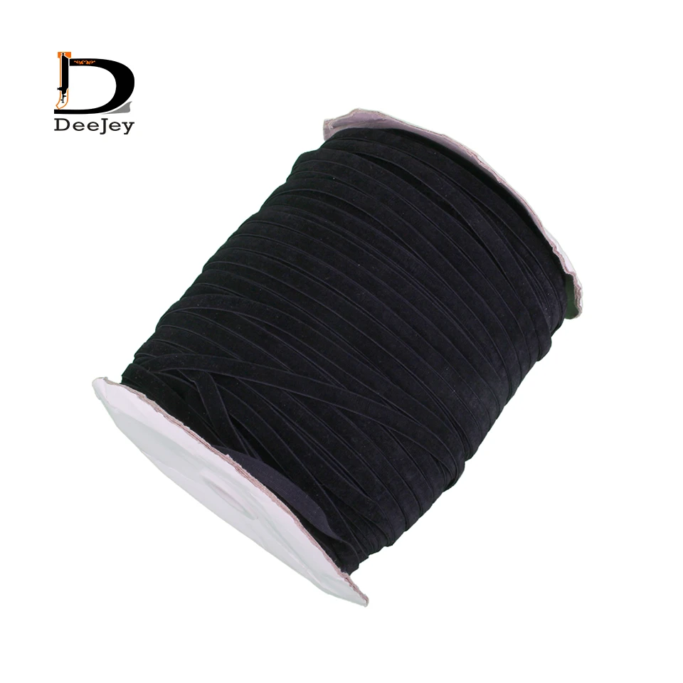 20meter elastic flocking ribbon single face 10mm 3/8 inch width stretch velvet ribbon DIY decoration accessories white black