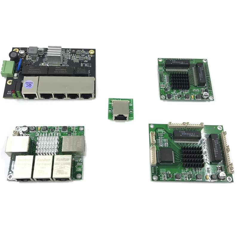 Industriële Ethernet Switch Module 5 Poorten Unmanaged10/100/1000Mbps Pcba Board Oem Auto-Sensing Poorten Pcba board Oem Moederbord