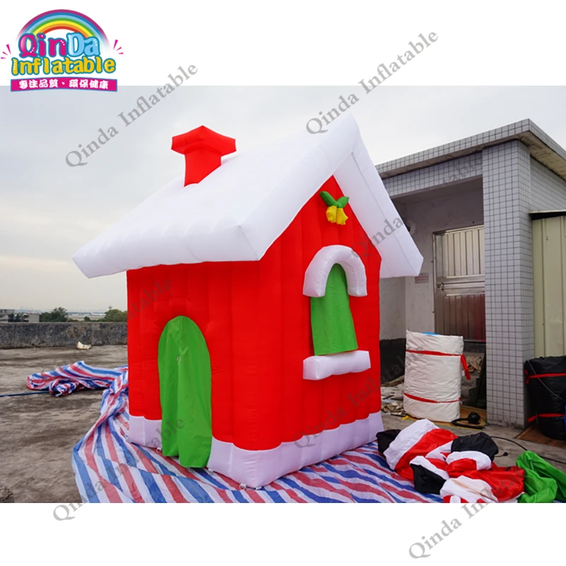 Maison de noël gonflable pour père noël, meilleure vente, pour décoration extérieure