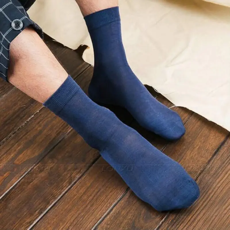 2 Paar herren 100% seidensocken Mitte wade männer eine viel schwarz socken solide __ passt Sommer, frühling, herbst Winter