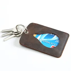 Genuine Leather Card Holder Men Slim Hasp Bank Card Case Retro Designer Card Id Holders Small Case To Protect Credit Cards