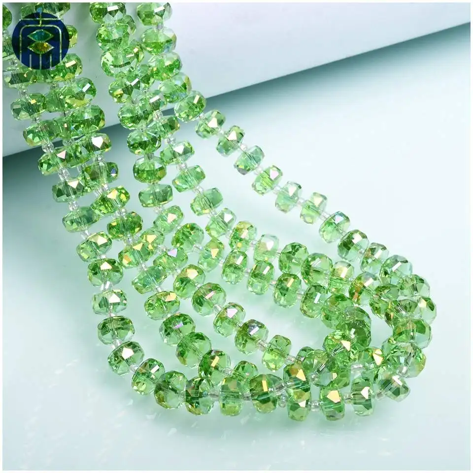 JuleeCrystal Flat Round 10mm Crystal Beads 25Pcs Wheel Faceted Glass Spacer Loose Beads for Jewelry making