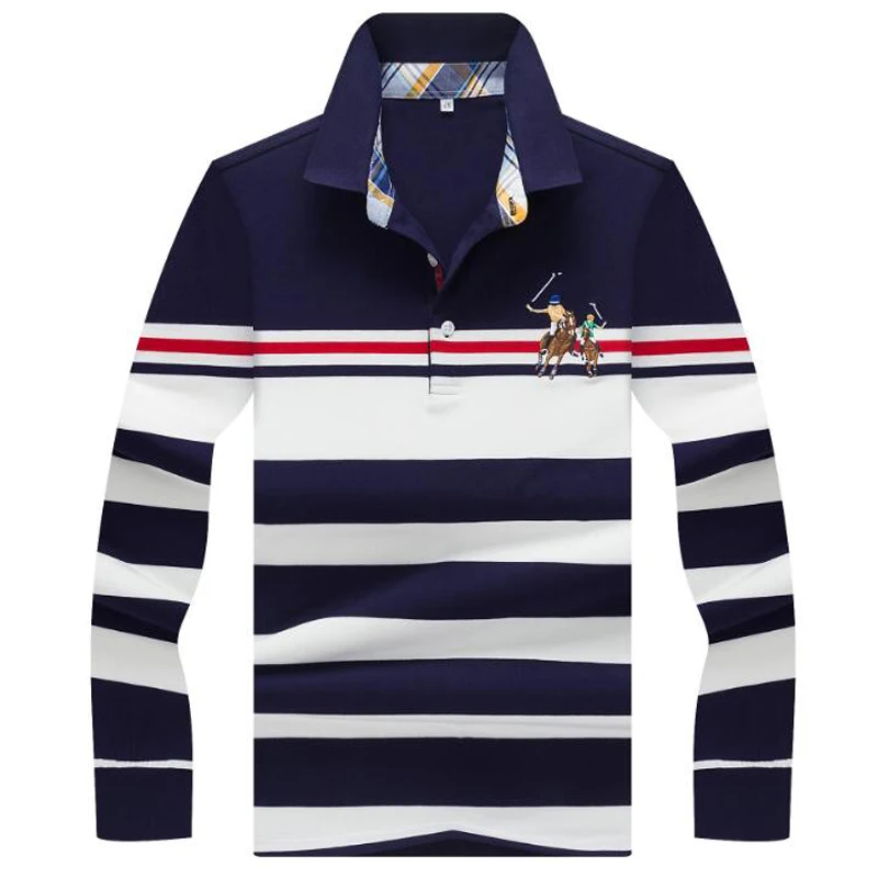 Autumn winter new men polo high quality striped polo shirt fashion casual long sleeves polo shirt brand clothing men top polos