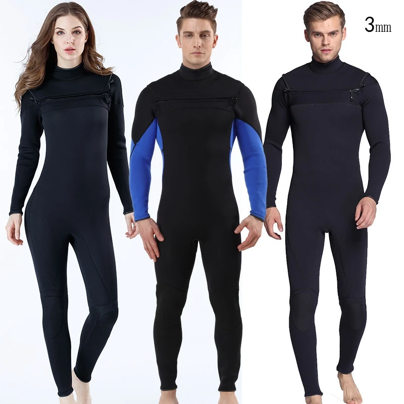 

Professional 3MM Men Women Wetsuis Open Chest Zipper Diving Suit Keep Warm Insulation Man Super Elastic Wetsuit SCR Neoprene