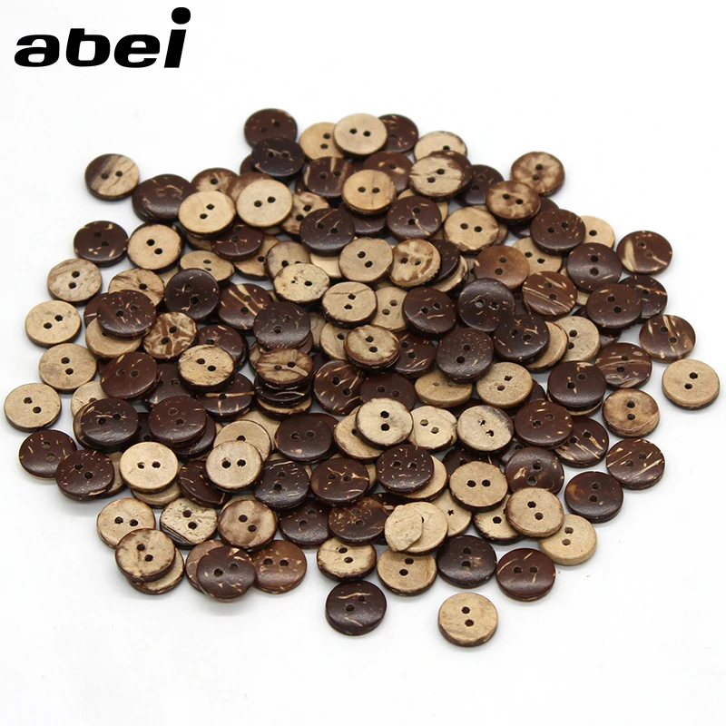 

100pcs/lot 11mm Natural Coconut Buttons Diy Sewing Garment Accessories Wooden Flatback button for Scrapbooking Decoration