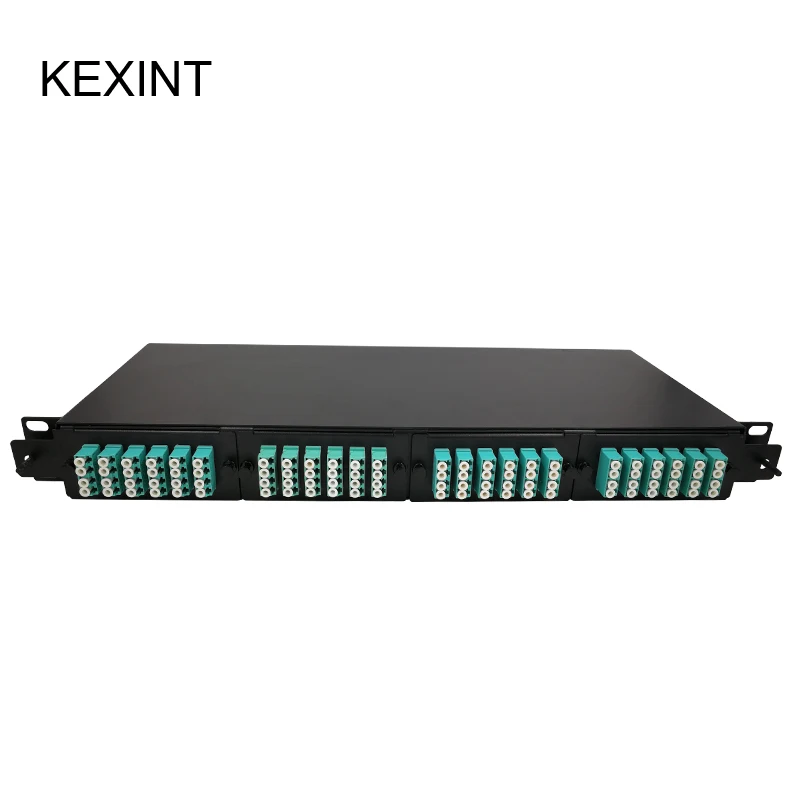 KEXINT MPO/MTP 96 Core For LC Quad Adapter Max Modular 96 Port Fiber Optic Patch Panel 24 core module box OM3 OM4 A polarity