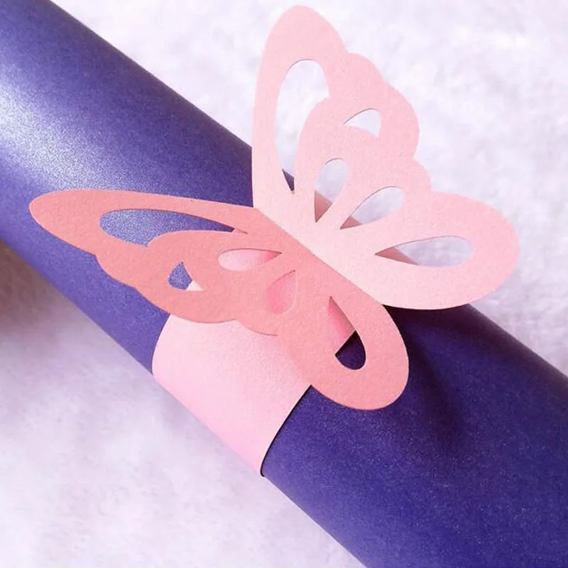 2000pcs/lot Butterfly Paper Napkin Rings for Wedding Decoration Party Supplies Dinner Banquet Table Decoration Accessories ZA506