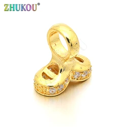 12*12mm High Quality Brass Cubic Zirconia Clasps Hooks Diy Jewelry Findings Making, Hole: 5mm, Model: VK1