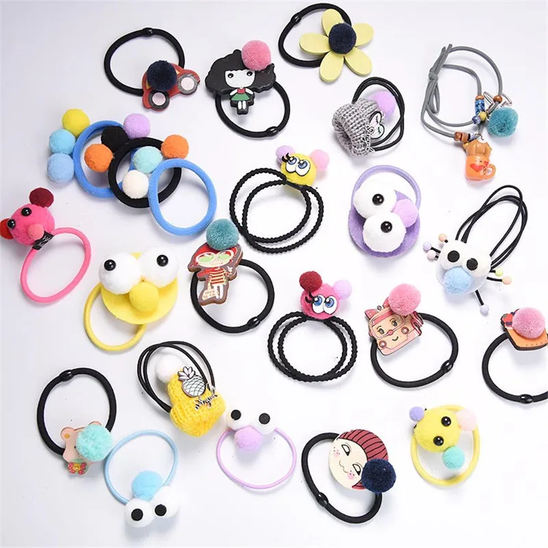 5pcs Sale Children Korean Style cute cartoon big eye hair rope Lovely Hair Clips Girls Popular Hair Accessories wholesale