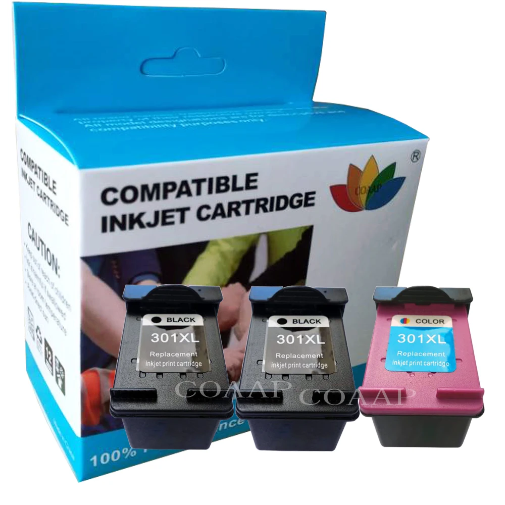 Replacement hp301XL Refilled Ink Cartridge for HP Envy 4500 4502 4504 4505 5530 5532 5539 Officejet 2620 4630 Printer