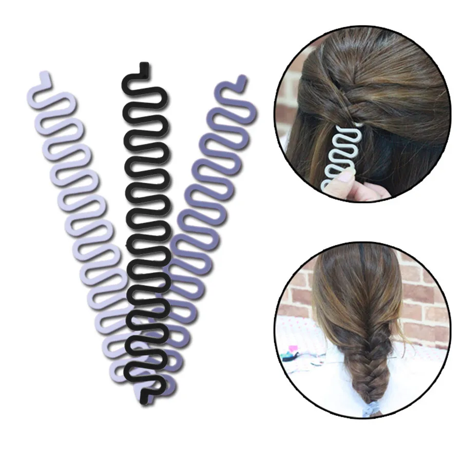 

6pcs Wavy Hair Braid Tool French Hair Braid Clip Hair Styling Magic Twist Bun Maker Hair Roller Hair Styling Tools