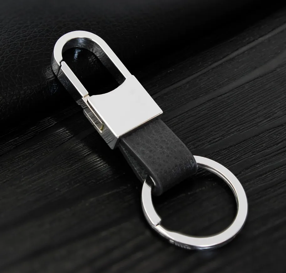 New Design Cool Luxury Manual metal Leather Keychains Key Ring Car Key ChainBusiness Gift For Man Women 17159