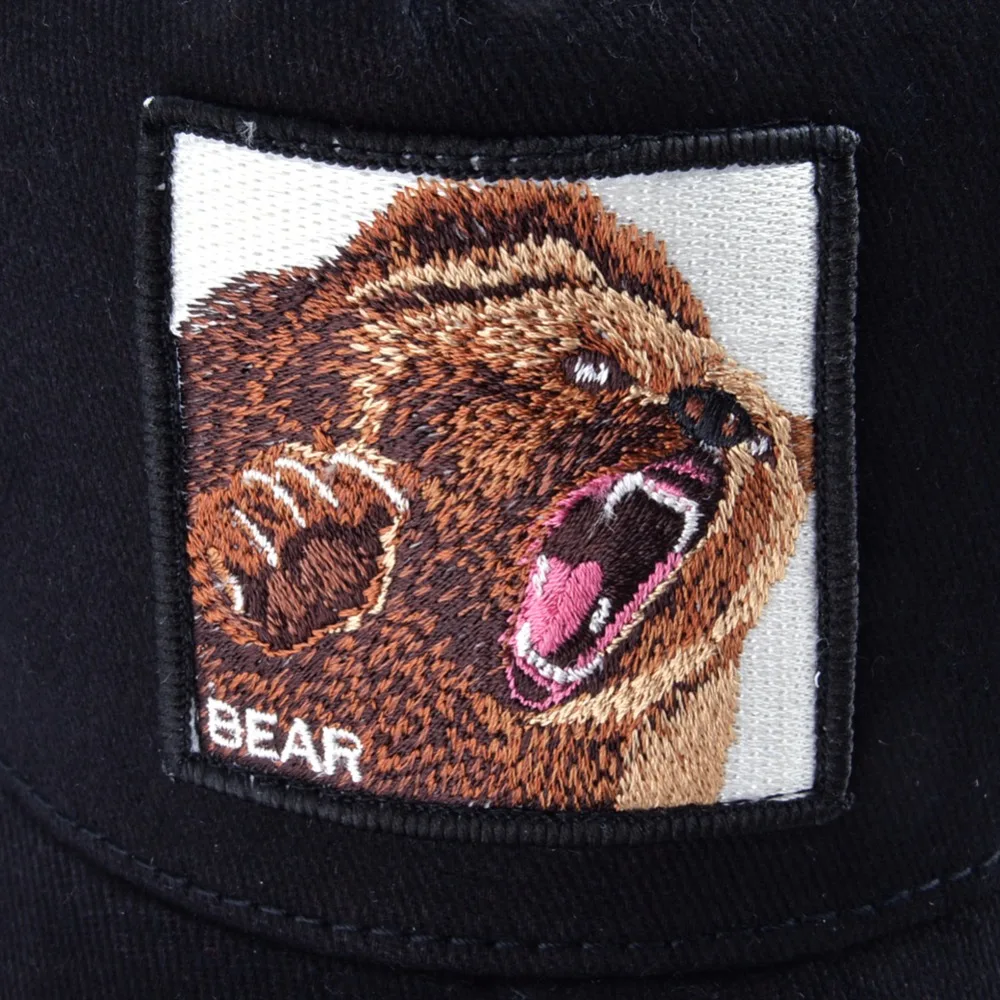 Summer Snapback Mesh Baseball Cap Men Fashion Bear Embroidery Hip Hop Hat Women Outdoor Cotton Breathable Bone Trucker Gorras