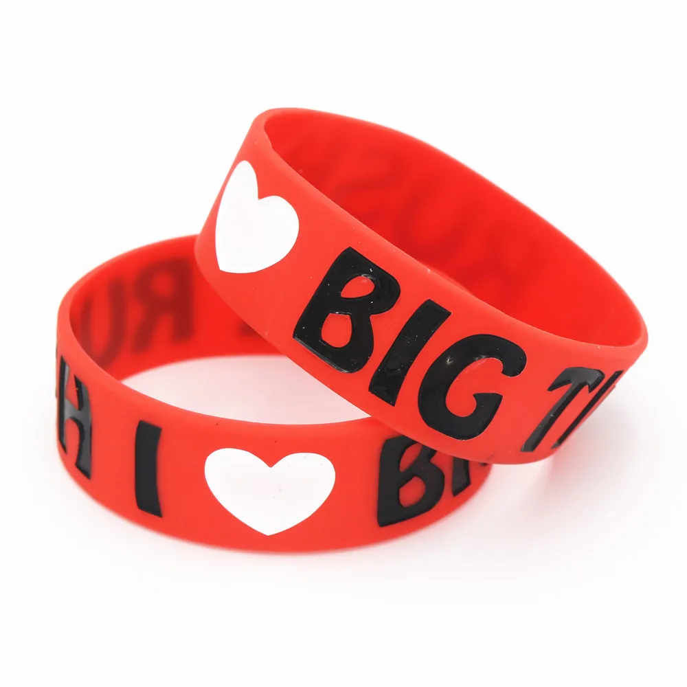 1PC Fashion I Love Big Time Rush Silicone Wristband for Music Fans Black White Red Wide Silicone Bracelets&Bangles Jewelry SH143