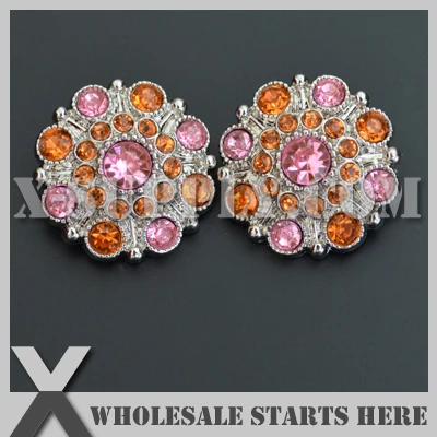 

28mm Special Stargazer Acrylic Rhinestone Button with Shank Back,Mixed Color for Flower Center,Headband