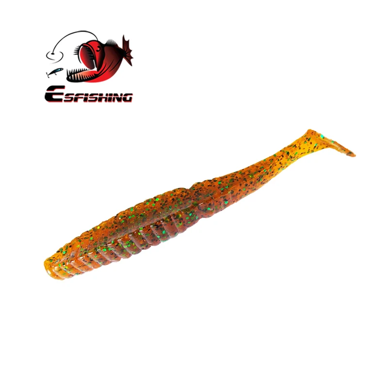 ESFISHING Stagger Shad 125mm4pcs Artificial Soft Silicone Bait Leurre Souple Wobblers Isca Artificial Fishing Lure