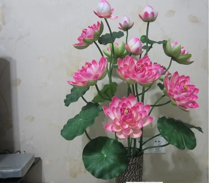 New EVA Waterproof Artificial Lotus Flower Beautiful Artificial Flowers Holiday Decorations Home Decor 6color