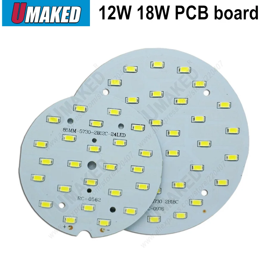 Jasność 12W 18W LED SMD5730 źródła światła dla żarówka, panel led PCB o rzeczywistej mocy do oświetlenia sufitowego