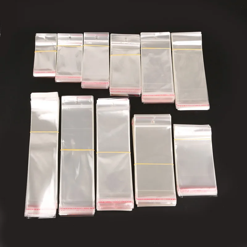 

100pcs 7x24cm 8x20cm 8x15.5cm Resealable Poly Bag Transparent Opp Plastic Bags Self Adhesive Seal Jewellery Making Bag