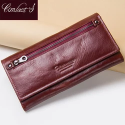 Coin Purse Long Wallet Female Famous Brand Card Holders Cellphone Pocket Genuine leather Women's Wallets High Quality
