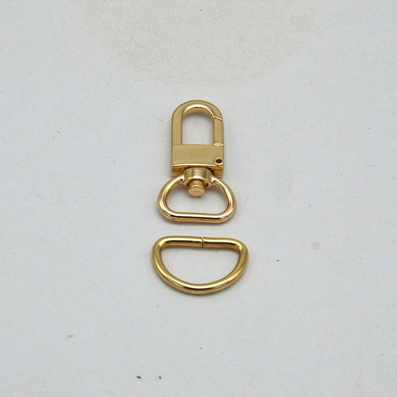 16mm Gold Lobster Swivel Clasp and D rings Key Ring Lobster Clasp Clip with rings 100pcs/lot