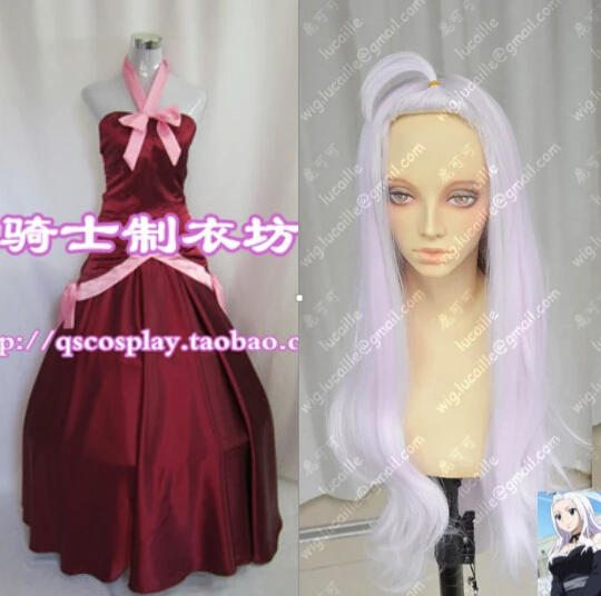 Custom-made Cosplay Costume Mirajane Strauss Dress+Pannier+Wig