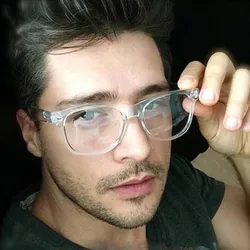 Retro Men's Transparent Glasses Clear Lenses PC Comotuer Square Eyeglasses Frames For Women Reading Male Spectacle N181