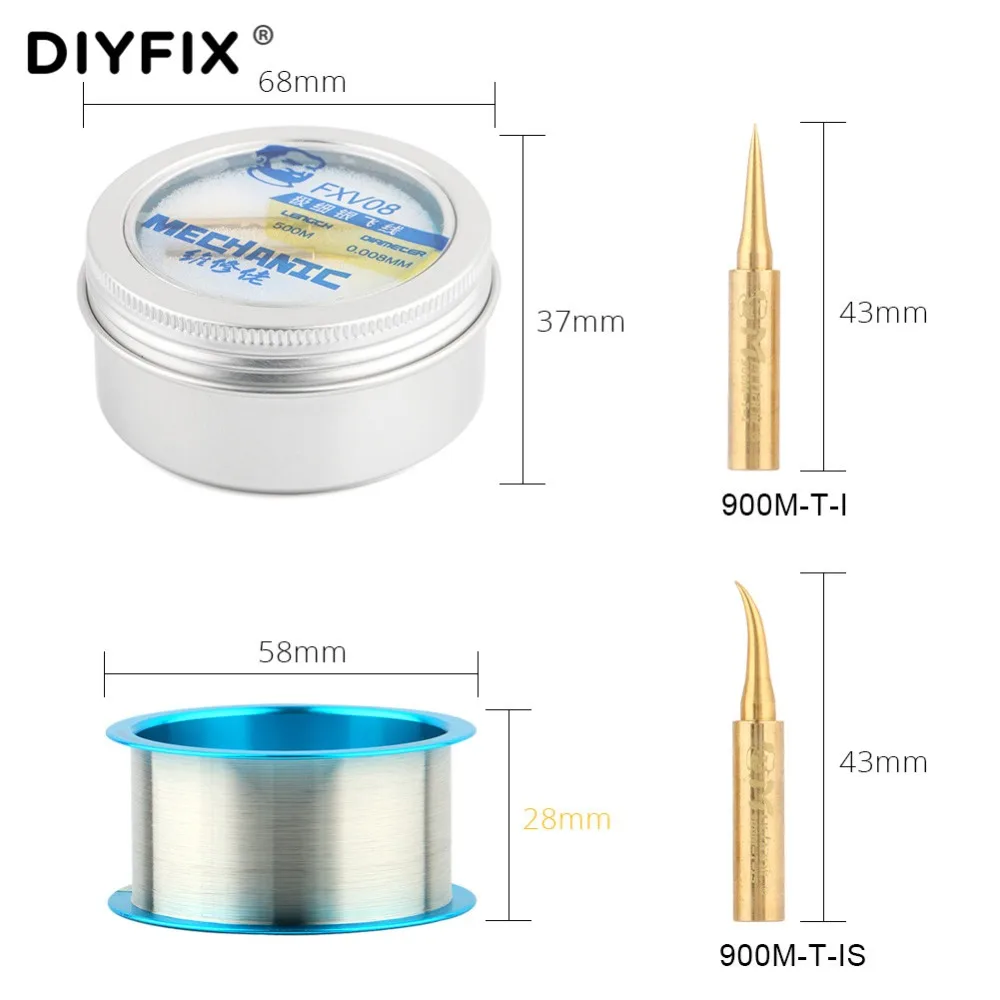 고급 실버 플라잉 와이어 납땜 인두 팁 0.008mm 500M 플라잉 라인 CPU 솔더 조인트 아이폰 지문 라인 유지 보수