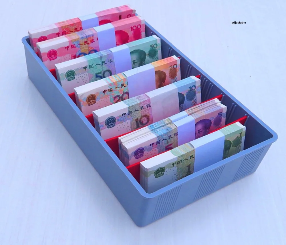 Money Counter case Cash Tray Drawer Register Insert Tray Replacement Plastic Bills Coins Compartments Money Storage Box Store