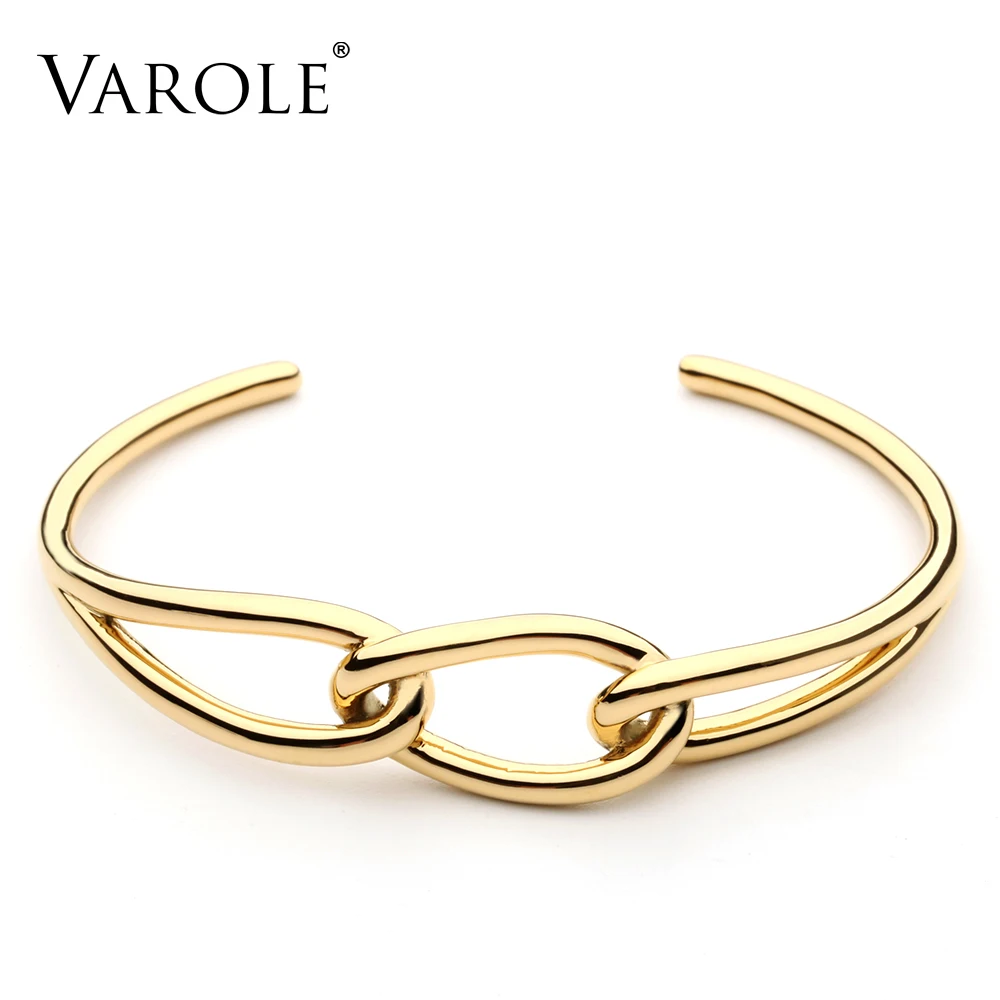 VAROLE Knot Cuff Bracelet Manchette Gold/Silver Color Bangle Bracelet For Women Bracelets Bangles  Jewelry Wholesale Pulseiras