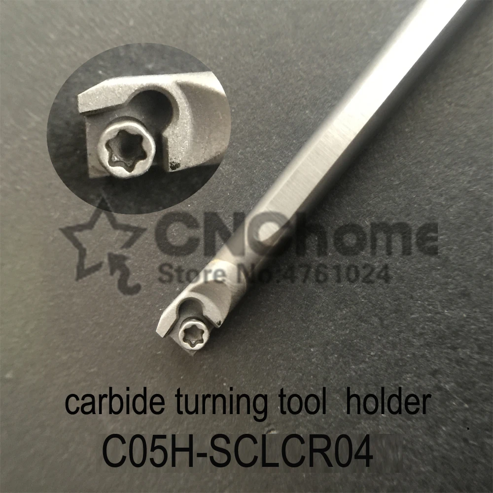 C05H-SCLCR04, carbide turning tool holder diameter 5mm length 100mm use tungsten insert CCGT040104L-F TN60