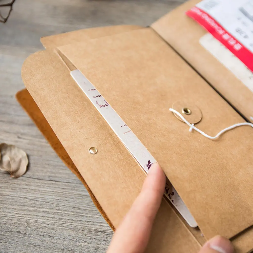 Kraft Paper File Holder travel Journal Notebook Accessory Vintage Card Pocket Storage notebook decoration office school supply