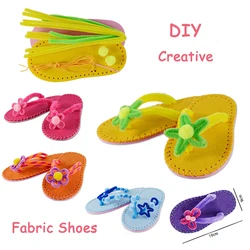 Funny Handmade DIY Non-woven Fabric Shoes Creative Fashion Slippers Sewing Kit Art & Crafts For Children Educational Toys