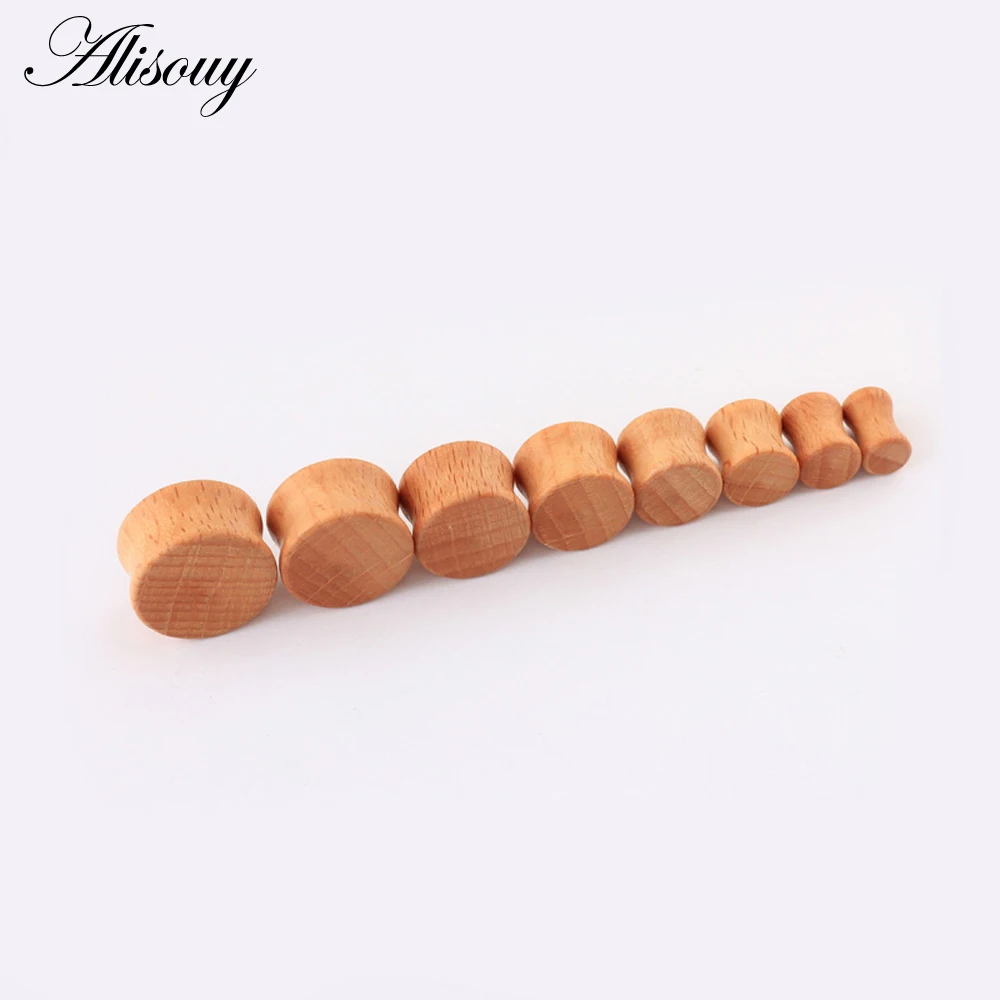 Alisouy 2pcs Wood Plugs and Tunnels Ear Expander Plug Gauges 6mm to 20mm Ear Plugs Body Jewelry piercing tunnel jewelry