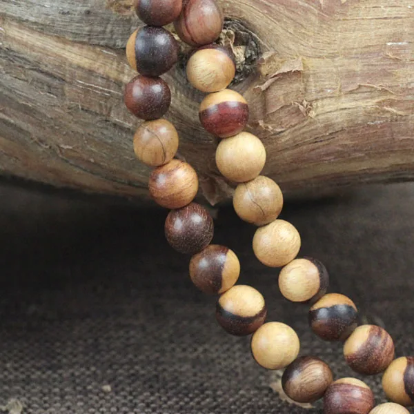 6mm 8mm Natural Sandalwood Beads 108 Mala Loose Beads Japa Mala Bracelet Jewellry Findings DIY Accessories