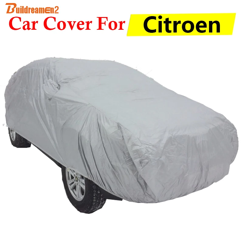 Buildreamen2 Full Car Cover Outdoor Sun Shield Snow Rain Scratch Protection Anti-UV Cover Dust Proof For Citroen C3 C4 C5 C6