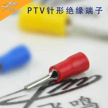 22-16AWG Insulated Pin Terminals Electrical Splice Crimp Connector Auto Wiring  PTV1.25-10 1.25-12 PTV2-10 2-12 PTV5.5-13