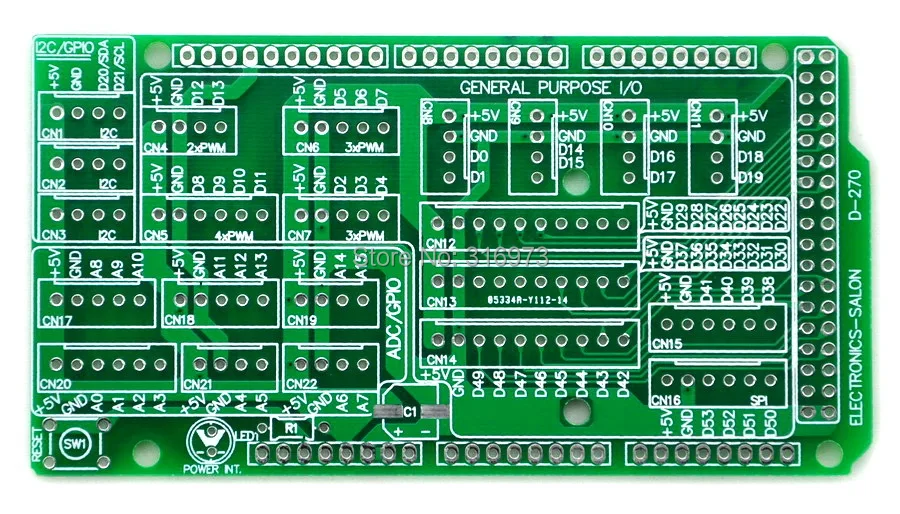 (1 pcs/lot) I/O Extension PCB for MEGA 2560 R3 Board DIY.