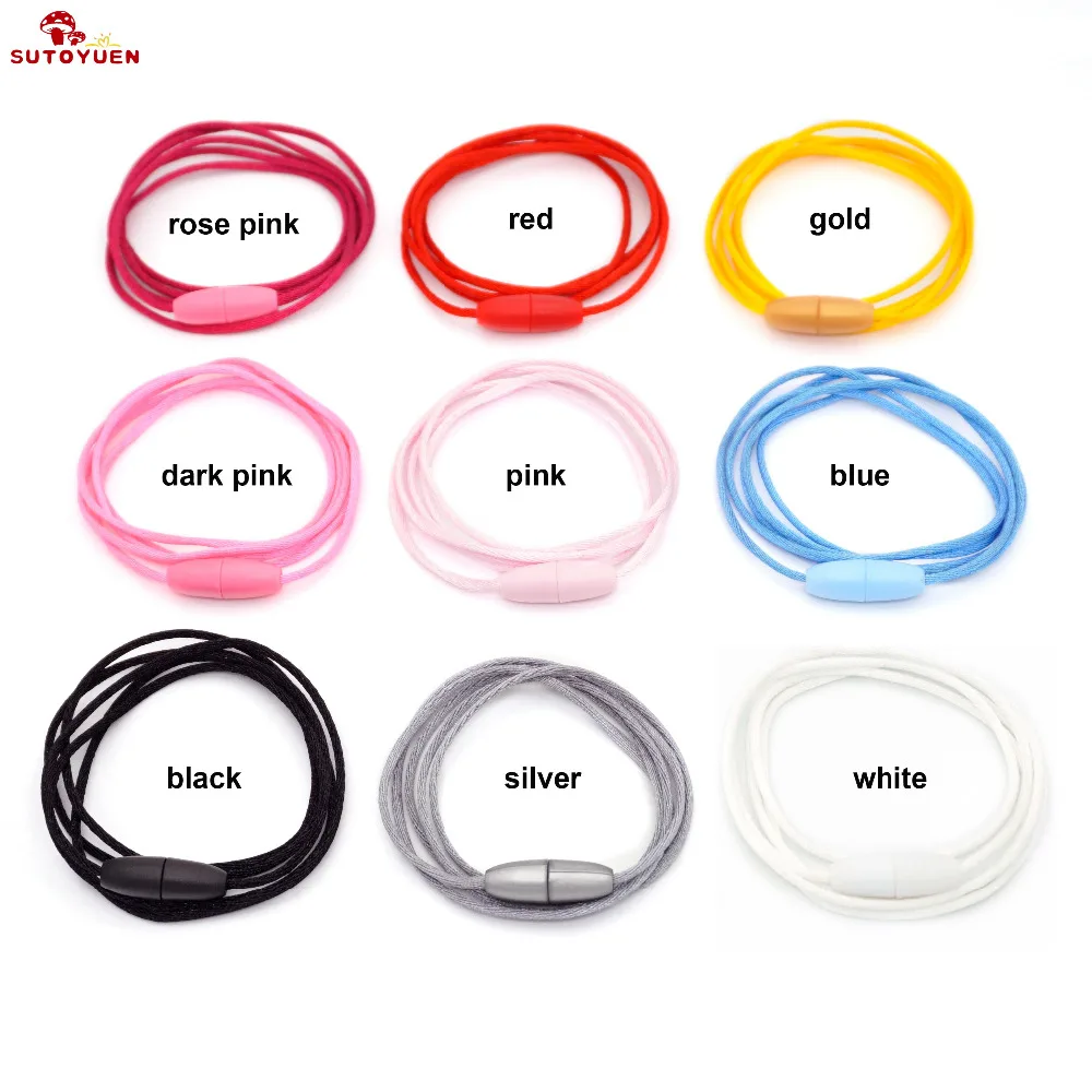 

Sutoyuen 50pcs 2.0mm Soft Satin Cord with Plastic Breakaway Clasps for Baby Teething Necklace Pacifier Clips DIY Jewelry Making