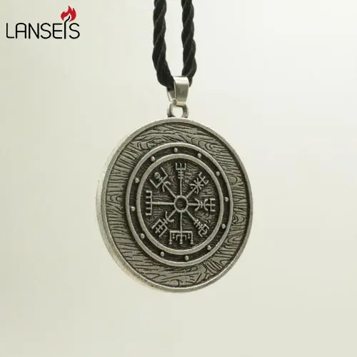 10pcs viking odin's symbol of norse runic pendant necklace Viking Runes Vegvisir Compass Pendant