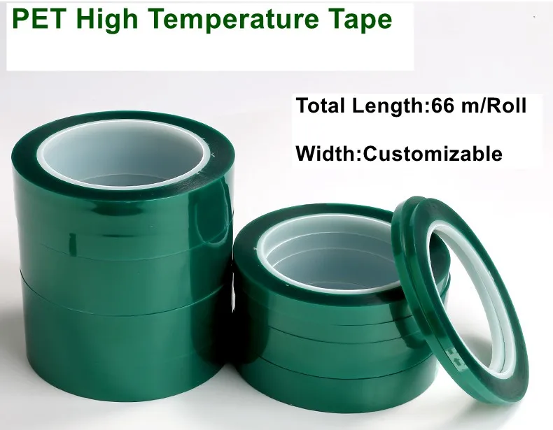 

1 Rolls Width 100mm x 66m PET green silicone film high temperature adhesive tape,Green Polyester Tape Powder Coating High Temp