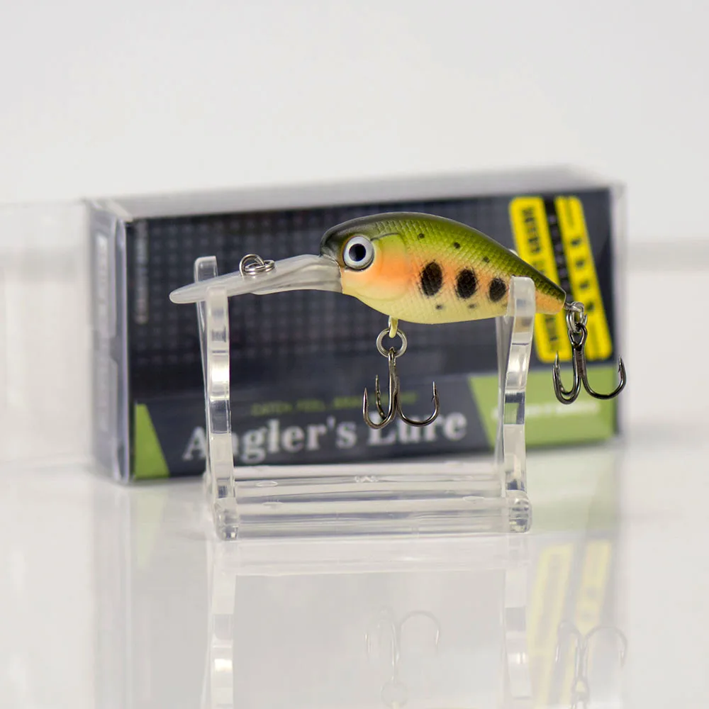 37mm 4.8g Crank Esca Dura Esche Da Pesca In Plastica, Countbass Wobbler D'acqua Dolce Crappie Esche Da Pesca