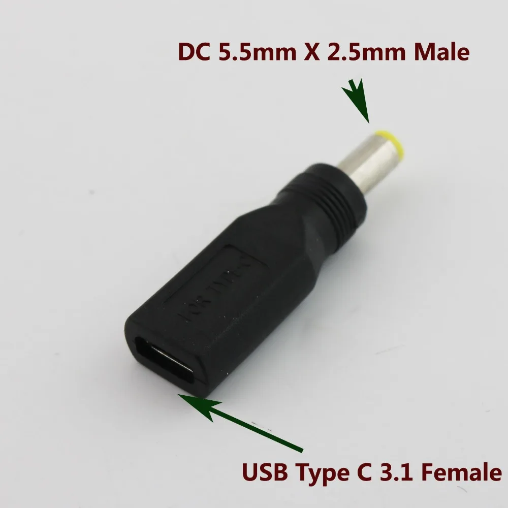 

10pcs USB 3.1 Type C USB-C Female to 5.5mm x 2.5mm Male DC Power Charge Charging Adaptor Adapter Connector