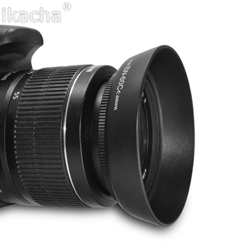 Capa da lente da câmera para Canon, EW-60C, EW, 60C, EW60C, 550D, 600D, 650D, 500D, 18-55mm, 28-90mm, 28-80mm