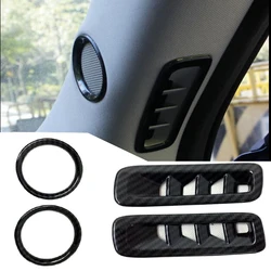 For Mazda CX-5 CX5 2017 2018 Carbon fiber look A-Pillar Air Vent Surround Cover and ring tweeter modified audio accessories 4PCS