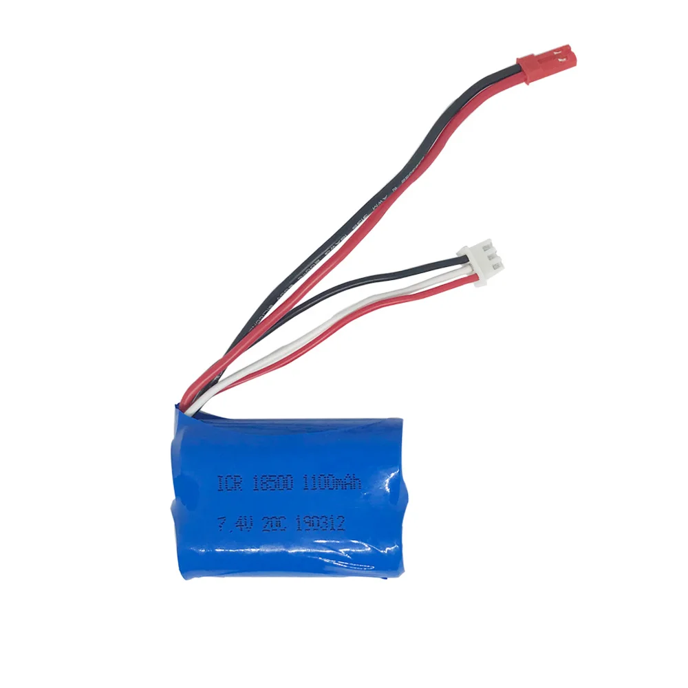 5PCS 7.4V 1100mah Lipo Battery For MJX T10 T11 T34 18500 toys battery for HQ 827 871 7.4 V 1100 mah For RC helicopter toy parts